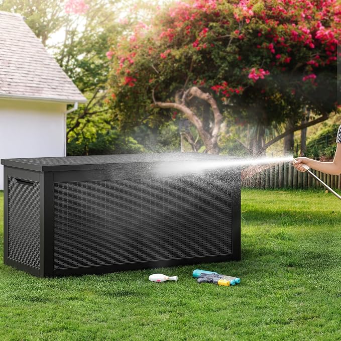 YITAHOME XXL 260 Gal Large Deck Box, Outdoor Resin Storage Box, Rattan Storage - Image 7