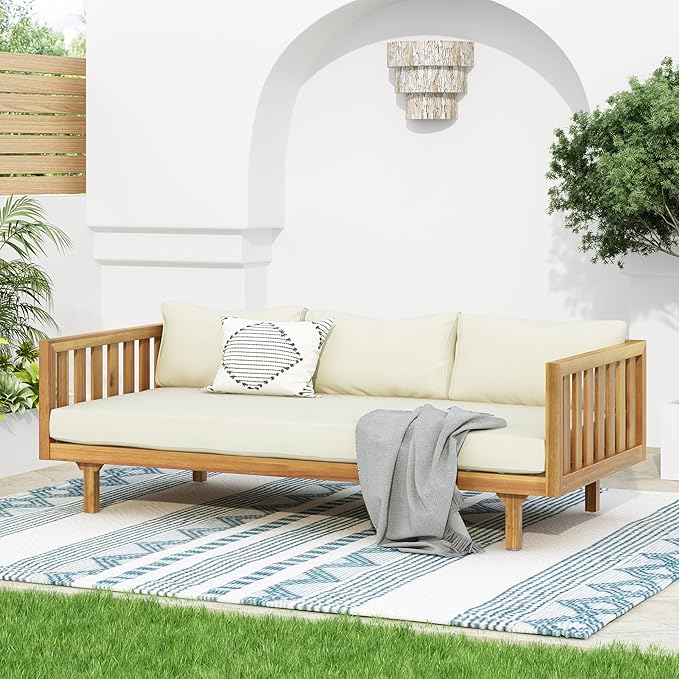 Merax Outdoor Acacia Wood Conversation Set - Image 5