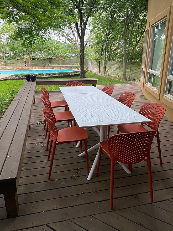 2xhome Patio Dining Chair | Modern Stackable Outdoor Pool Side Chair | Weather - Image 6