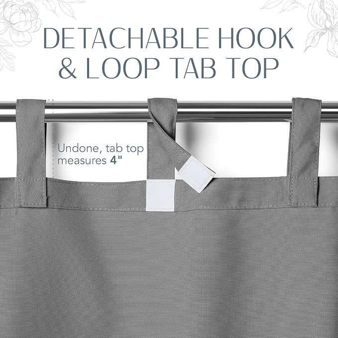 Elrene Home Fashions Matine Weatherproof Tab-Top Indoor/Outdoor Solid Color - Image 5