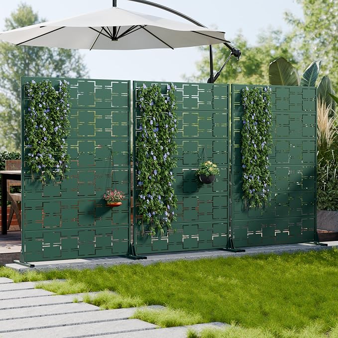 Casaphoria Metal Privacy Screen Outdoor, Drakgreen-Square - Image 3
