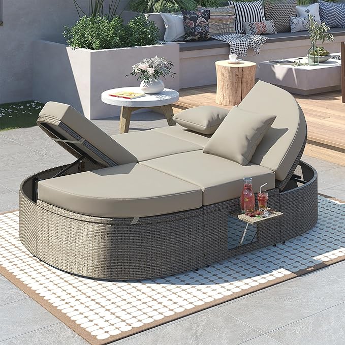Merax Outdoor Sun Bed Patio 2-Person Daybed - Image 3