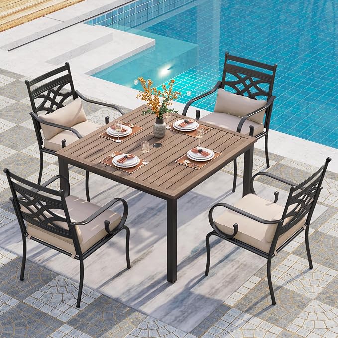 PHI VILLA 5 Pieces Outdoor Dining Set by PHIVILLAThepioneerofcomfortablehouseholdsupplies