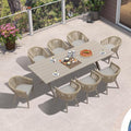 PURPLE LEAF 9 Piece Longer Outdoor Dining Set by PURPLELEAF