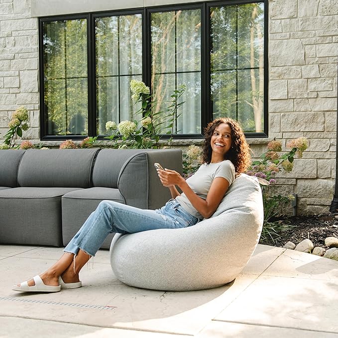Big Joe Tuffet Weatherproof Bean Bag Chair, Ceramic Intertwist, Durable Weather - Image 2
