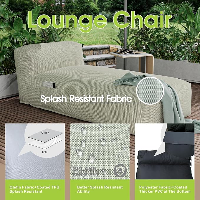 Outdoor Bean Bed Chair Sun Lounger, Outdoor Couch Sofa - Image 5