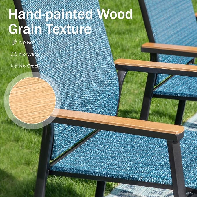 PHI VILLA 5 Pieces Patio Dining Set, Outdoor Furniture - Image 3
