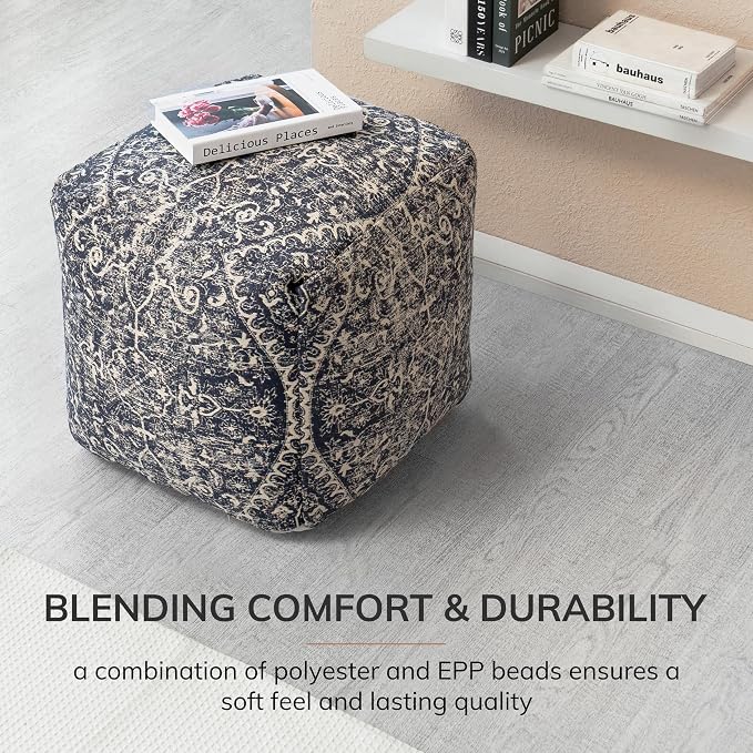 Anji Mountain 100% Handmade & Handcrafted Comfortable Home Décor Pouf Ottoman - Image 8