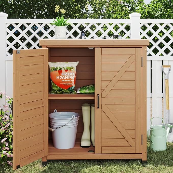 Outdoor Storage Cabinet & Potting Bench Table - Image 2