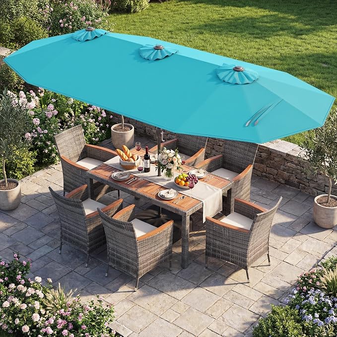 Tangkula 9 Piece Rattan Outdoor Dining Set - Image 2