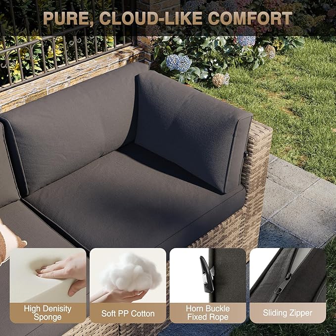 Aoxun Patio Furniture Sets, 8-Piece Outdoor Patio Furniture - Image 4
