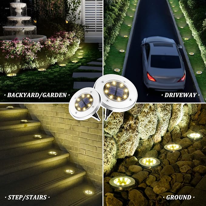 SOLPEX Solar Lights Outdoor Waterproof, 12 Pack Solar Ground Lights, Solar - Image 2