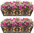 2 Pack 24 Inch Window Boxes Planters Railing Planter Box by KarlliuHOMEGARDEN