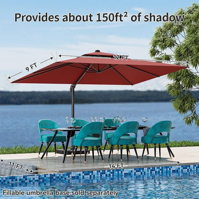 9x12FT Cantilever Patio Umbrella - Image 2