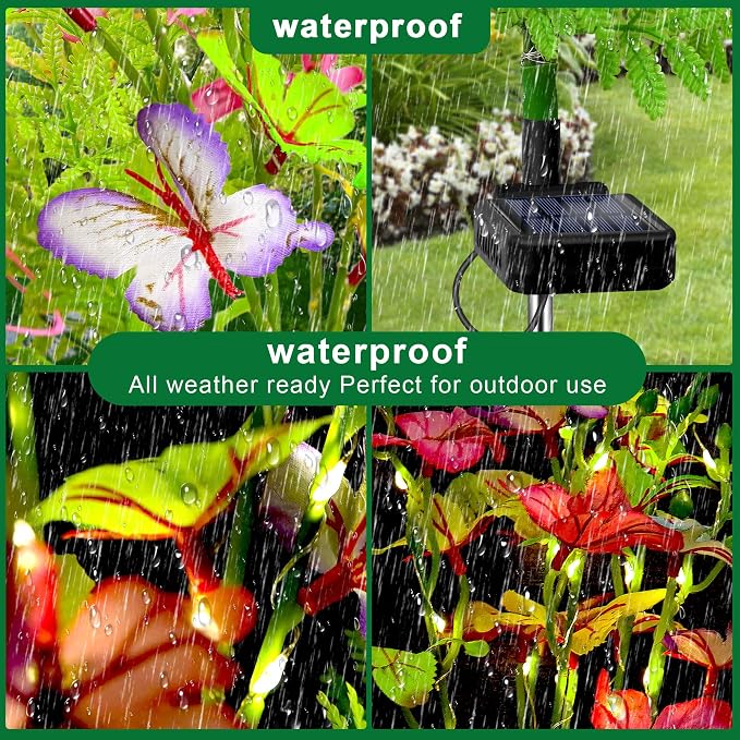 Solar Garden Lights Outdoor Waterproof, 4 Packs Solar Swaying Butterfly Lights - Image 7
