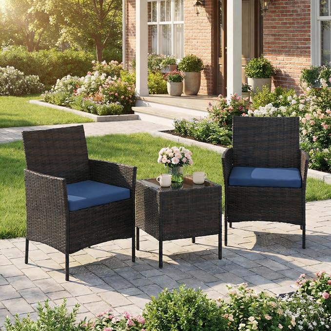 GAOMON 3-Piece Patio Furniture Set, Modern PE Rattan Conversation Set - Image 9