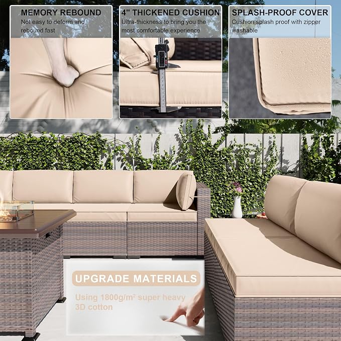 Kullavik 15PCS Outdoor Patio Furniture Set - Image 5