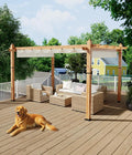 GarveeLife 10 x 13 ft Wood-Grain Aluminum Pergola Outdoor Pergola by GarveeLife