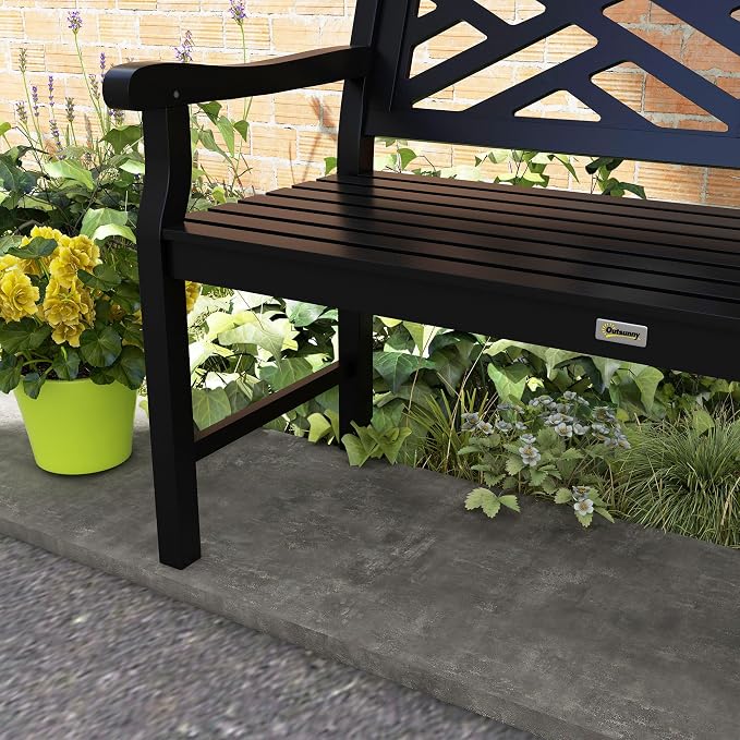 Outsunny Outdoor Garden Bench, Wooden Frame Patio Bench - Image 7