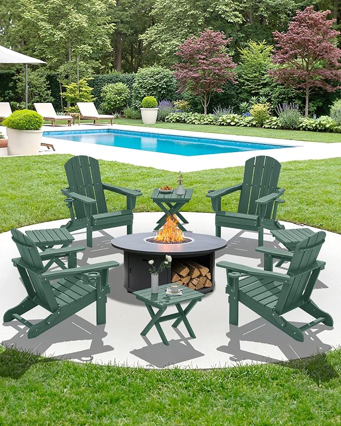 SERWALL Folding Outdoor Side Table Set of 2, Portable Adirondack Side Table - Image 12