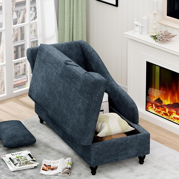 Yongqiang Storage Chaise Lounge Indoor, Upholstered Chaise Lounge Chair - Image 3