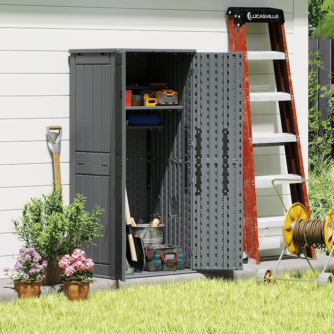 EHHLY Heavy Duty Tall Storage Cabinet Outdoor Weatherproof, 28 Cuft Garage - Image 7
