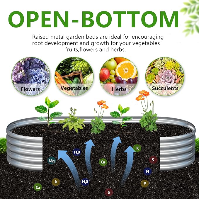 2PCS 8x4x1ft Galvanized Metal Raised Garden Bed Kit, Outdoor Planter Box - Image 3