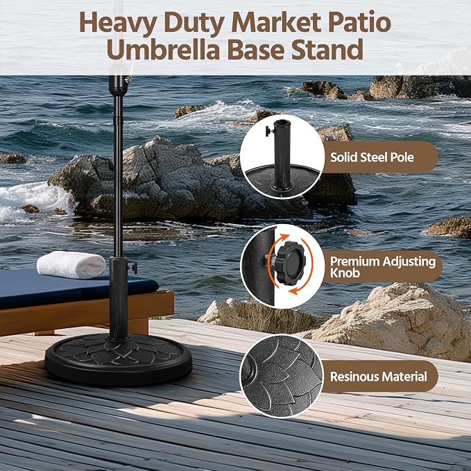 Yaheetech 18'' Umbrella Base 26.5lbs Heavy Duty Patio Umbrella Stand, Round - Image 5