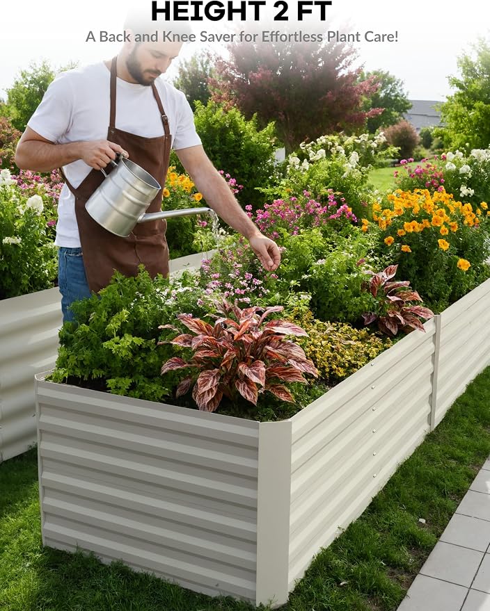 GarveeLife 6x3x2 ft Galvanized Raised Garden Bed, Rust-Resistant Raised Garden - Image 3