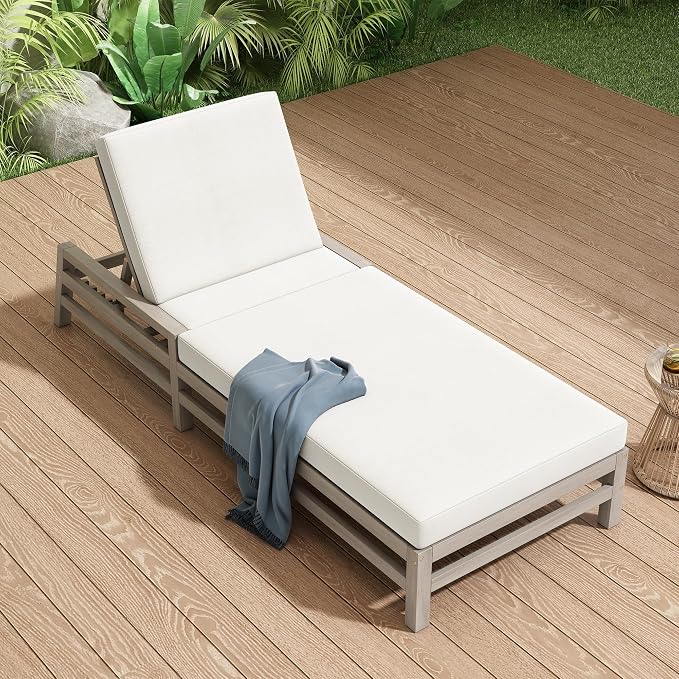 LUMISOL Patio Chaise Lounge Chair, 5-Position Adjustable Outdoor Chaise Lounge by LUMISOL