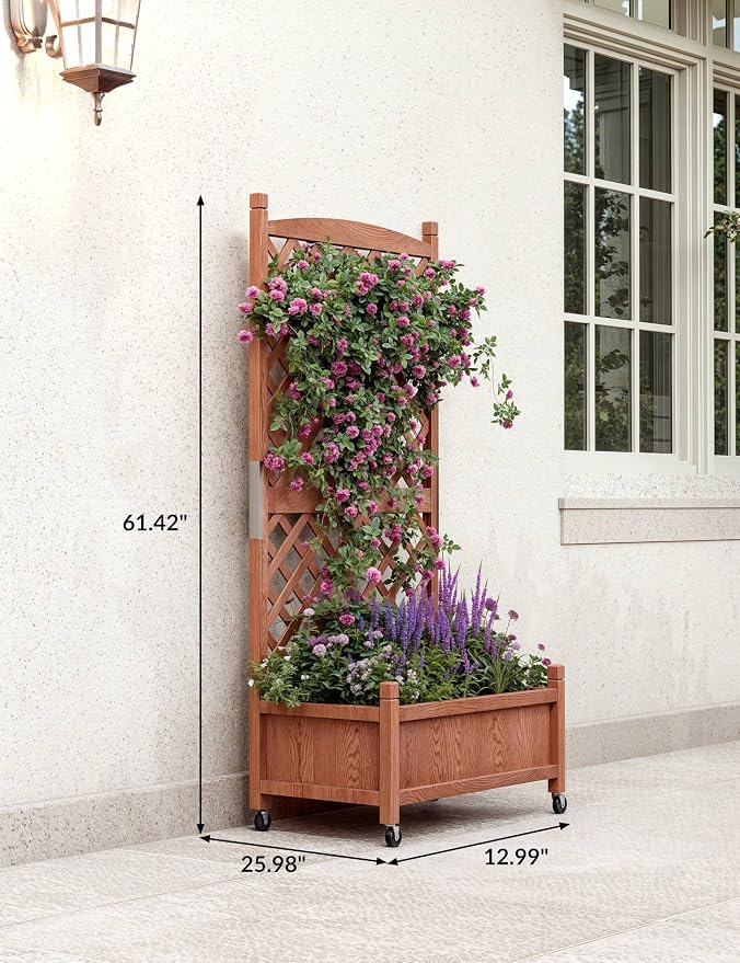 GarveeLife 2-Pack Tall Wood Planter Box - Image 2