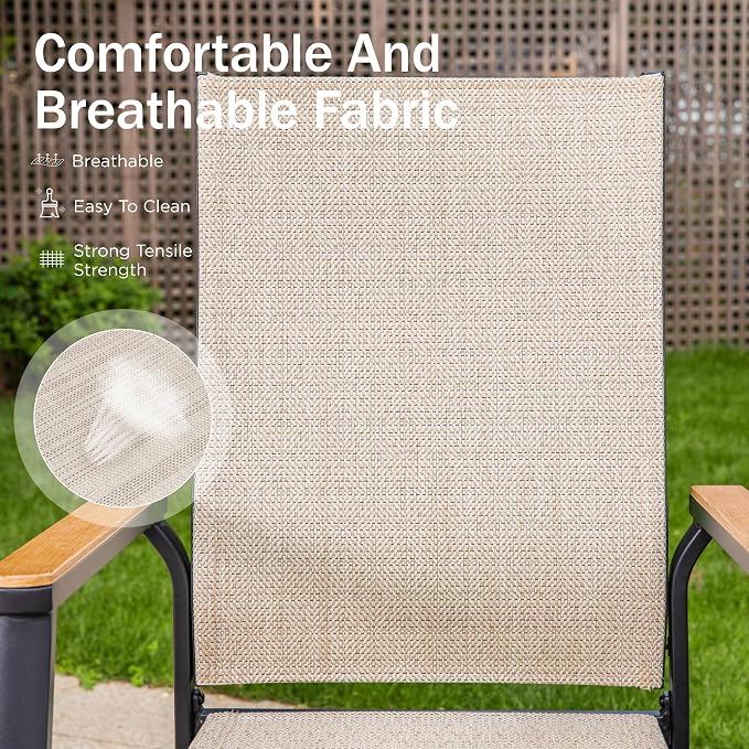 PHI VILLA 5 Pcs Outdoor Patio Dining Set - Image 5
