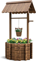 UDPATIO Wishing Wells for Outside, Wooden Wishing Well Planter for Yard by UDPATIO