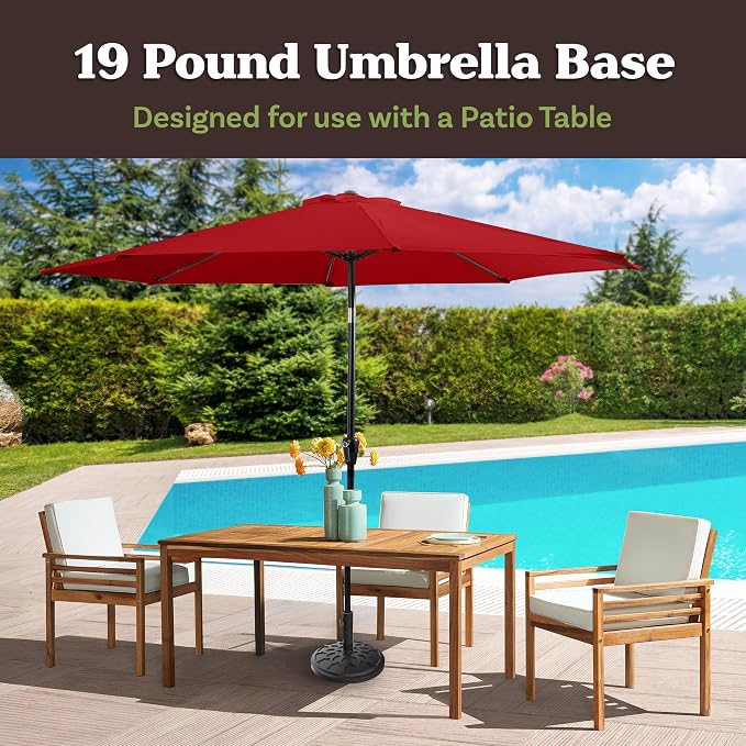 Umbrella Base - Heavy-Duty 19lbs Weighted Outdoor Stand - Image 2