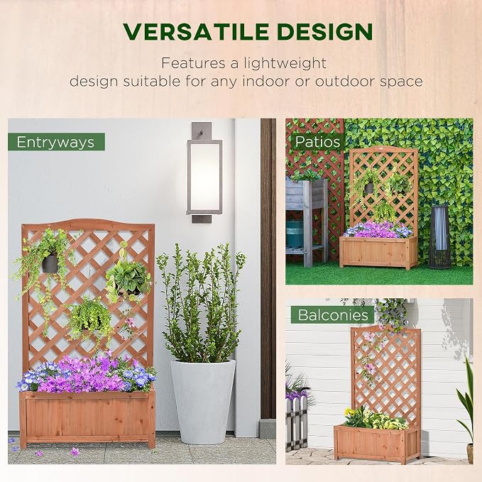 Outsunny Wooden Raised Garden Bed - Image 3