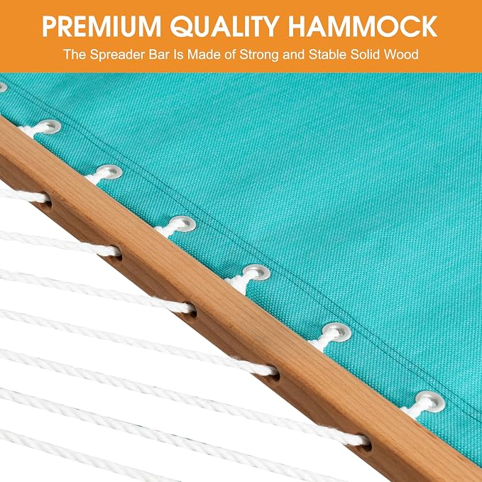 Lazy Daze Hammocks 11 FT Double Outside Hammock Quick Dry Olefin Fabric Hammock - Image 3