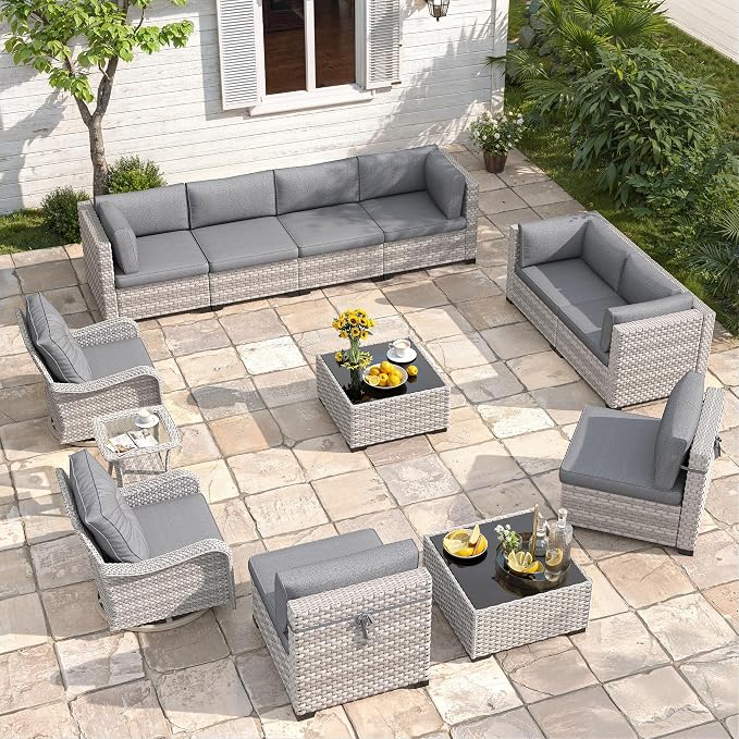 10-Seat Modern Patio Furniture Set by MASIONBACKYARDS
