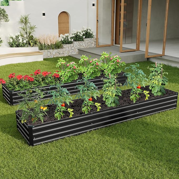 12×2×1FT Galvanized Raised Garden Bed Kit, Metal Planter Boxes, Large Outdoor - Image 5