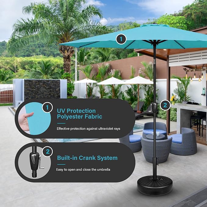 Simple Deluxe 9' Patio Umbrella Outdoor Table Market Yard Umbrella - Image 5