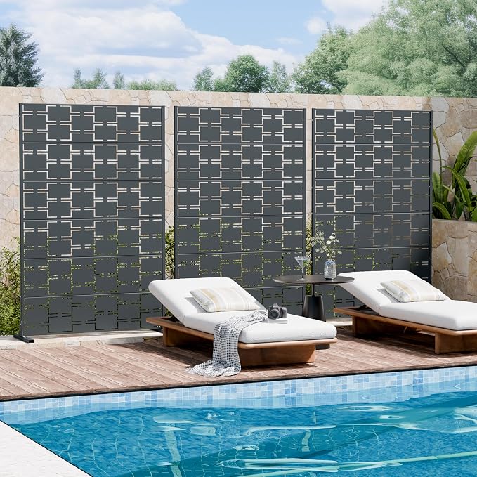 Casaphoria Metal Privacy Screen Outdoor, Darkgray-Square - Image 3