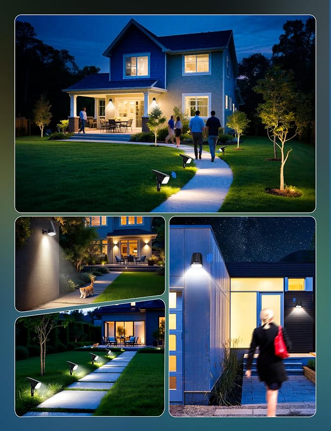 Brightown 4 Pack Solar Motion Lights Outdoor Waterproof, Motion Sensor Spot - Image 7