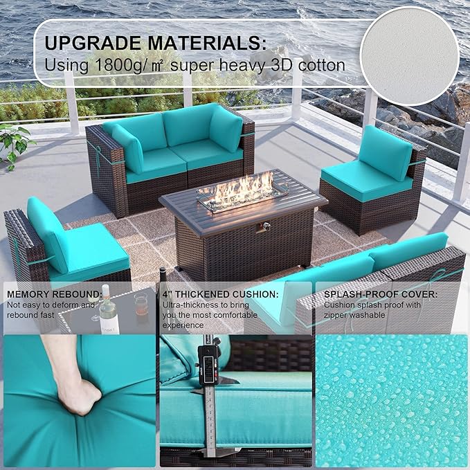 Kullavik 8 Pieces Outdoor Patio Furniture Set - Image 2