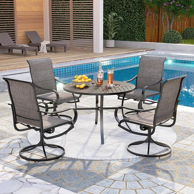 PHI VILLA Outdoor Patio Dining Set 5 Piece by PHIVILLAThepioneerofcomfortablehouseholdsupplies