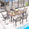 Sophia & William Patio Dining Set 7 Pieces, 6 Quick Dry Textilene Chairs and by SophiaWilliam