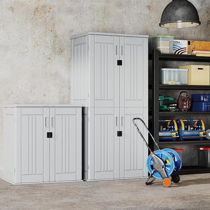 EHHLY Heavy Duty Tall Storage Cabinet Outdoor Weatherproof, 28 Cuft Garage - Image 6