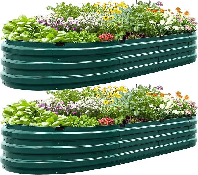 KING BIRD Raised Garden Bed Kit 2025 Upgraded Quick-Setup Galvanized Planter by KINGBIRD