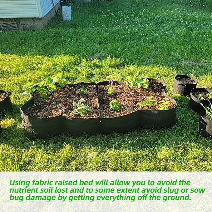 CJGQ 2 Pack Fabric Raised Garden Bed 6x3x1ft Garden Grow Bed Bags - Image 5