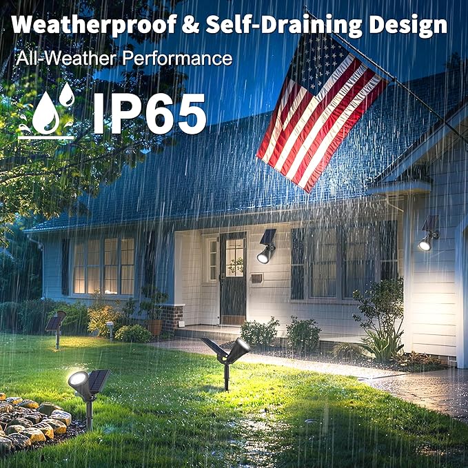 Solar Lights Outdoor Waterproof IP65, 6500K Super Bright LED, 2 Lighting Modes - Image 4