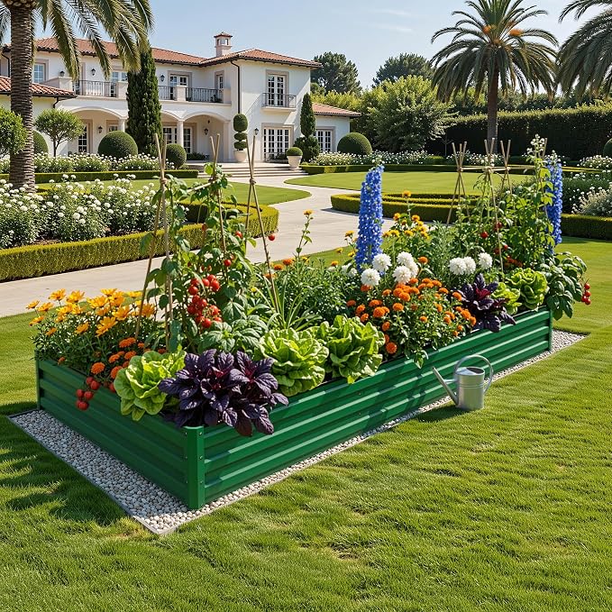 YITAHOME 8x4x1ft 2pcs Large Raised Garden Bed Kit, Galvanized Metal Planter Box - Image 2