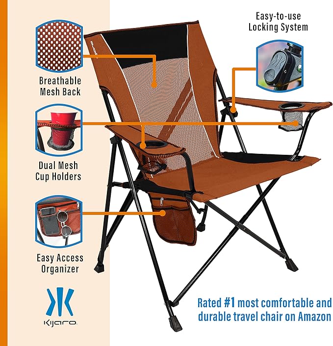 Kijaro Dual Lock Chair Color: Victoria Desert Orange - Image 5